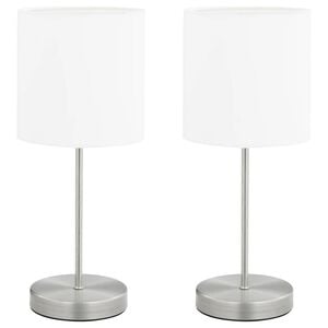 vidaXL Lampes de table 2 pcs Bouton tactile Blanc E14