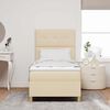 vidaXL Lit &agrave; ressort LED avec matelas Cr&egrave;me 90 x 200 cm tissu