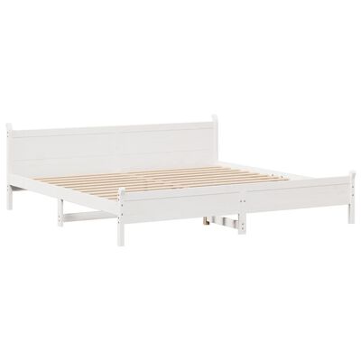 vidaXL Cadre de lit sans matelas blanc 180x200 cm bois massif de pin