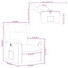 vidaXL Fauteuil inclinable &eacute;lectrique Gris clair Tissu