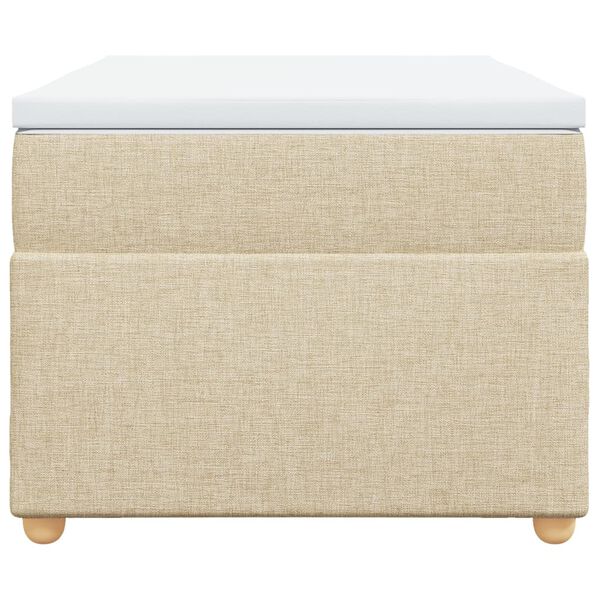 vidaXL Sommier &agrave; lattes de lit et matelas Cr&egrave;me 90x190 cm Tissu