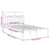 vidaXL Cadre de lit m&eacute;tal sans matelas et t&ecirc;te de lit blanc 120x190 cm
