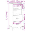 vidaXL Buffet Sonoma gris 34,5x34x90 cm Bois d'ing&eacute;nierie