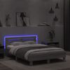 vidaXL Cadre de lit avec LED sans matelas sonoma gris 135x190 cm