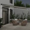 vidaXL Auvent manuel r&eacute;tractable avec LED anthracite blanc 400x300 cm
