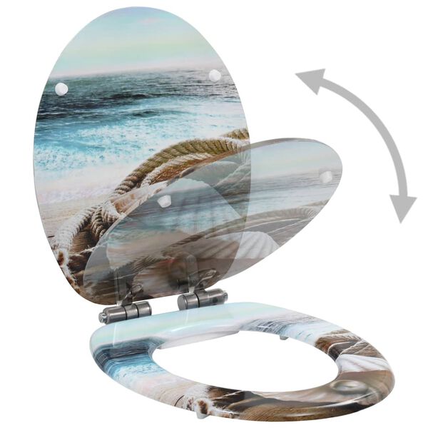 vidaXL lot de 2 Si&egrave;ges WC MDF couvercle fermeture en douceur Coquille