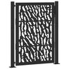 vidaXL Portail de jardin noir 100x125 cm en acier avec motif de traces