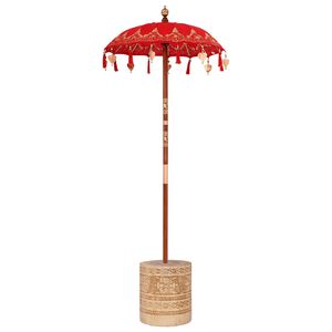vidaXL Parasol balinais avec base Rouge 95 x 95 x 260 cm