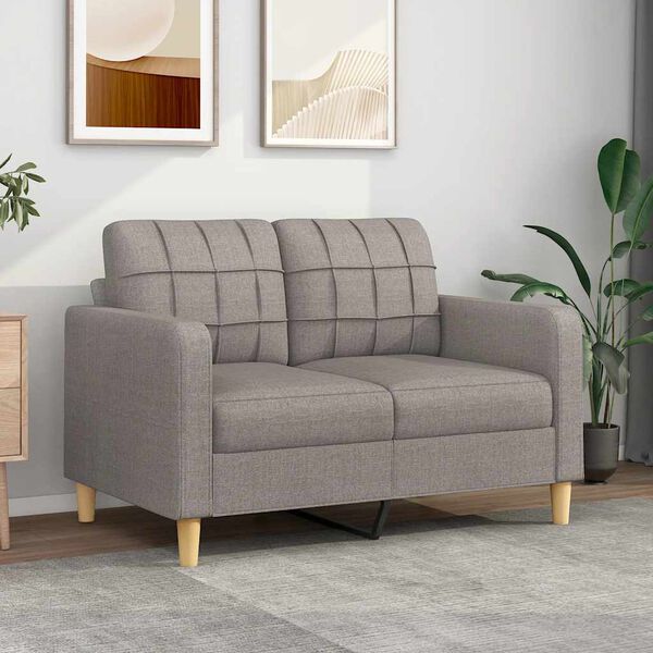 vidaXL Canap&eacute; &agrave; 2 places Taupe 120 cm Tissu