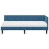 vidaXL Cadre de lit d'angle avec matelas 2 pcs Bleu Velours