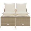 vidaXL Salon de jardin avec coussins 4 pcs beige r&eacute;sine tress&eacute;e
