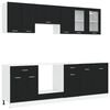 vidaXL Unit&eacute; de cuisine Lyon 8 pcs Ch&ecirc;ne noir Bois d'ing&eacute;nierie