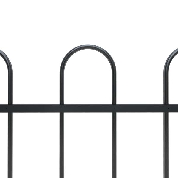 vidaXL Cl&ocirc;ture de jardin avec arceau en acier 1781,5 x 60 cm Noir