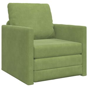 vidaXL Canap&eacute;-Lit Vert clair 74 x 77 x 81 cm Velours