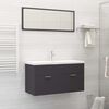 vidaXL Ensemble de meubles de salle de bain Gris Aggloméré