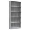 vidaXL Biblioth&egrave;que 5 niveaux Sonoma gris 80x24x175 cm