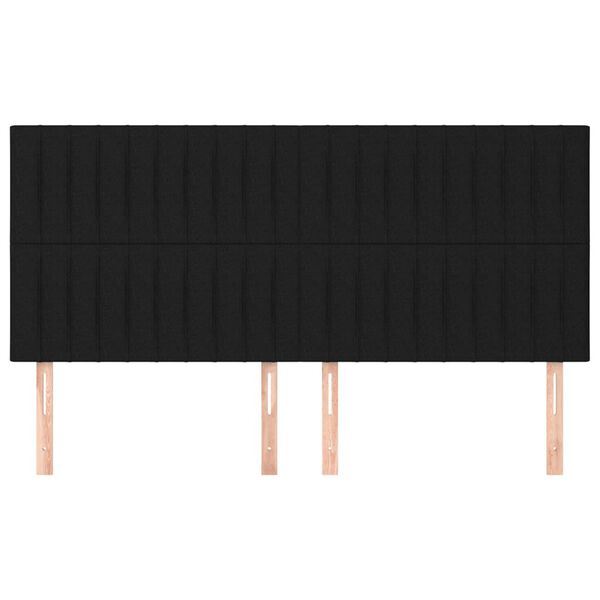 vidaXL T&ecirc;te de lit Noir 200x5x118/128 cm Tissu