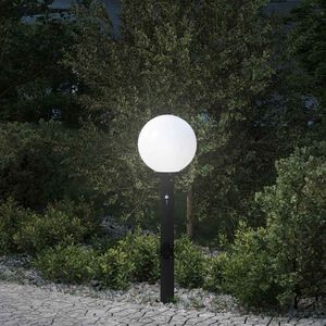 vidaXL Borne lumineuse avec capteur et prise 80 cm Noir IP44