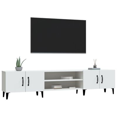 vidaXL Meuble TV blanc 180x31,5x40 cm bois d'ingénierie