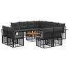 vidaXL Ensemble de canap&eacute;s d'ext&eacute;rieur 12 pcs Noir et Gris fonc&eacute;