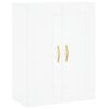 vidaXL Buffet haut Blanc 69,5x34x180 cm Bois d'ing&eacute;nierie