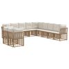 vidaXL Ensemble de canap&eacute;s d'ext&eacute;rieur 11 place Naturel Polyester