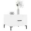 vidaXL Table basse blanc brillant 50x50x40 cm bois d'ing&eacute;nierie