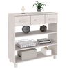 vidaXL Table console HAMAR Blanc 90x35x90 cm Bois massif de pin