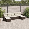 vidaXL Salon de jardin avec coussins 7 pcs marron r&eacute;sine tress&eacute;e
