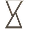 vidaXL Pieds de table &agrave; manger 2 pi&egrave;ces Acier naturel 60 x (72-73,3) cm Acier