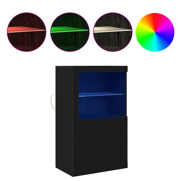 vidaXL Meuble d'appoint Chêne noir 60,5 x 37 x 100 cm