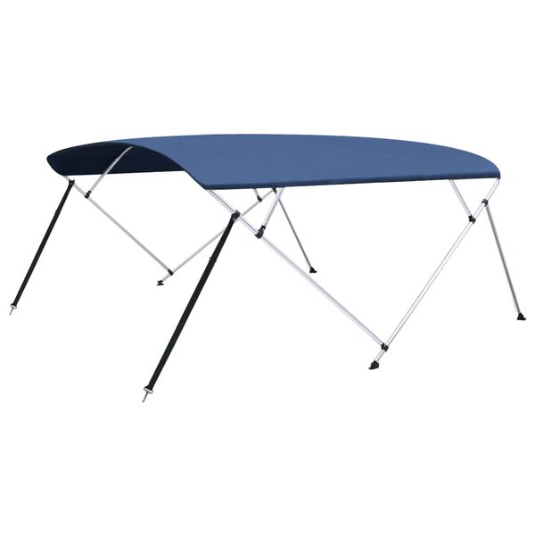 vidaXL Auvent bimini &agrave; 4 arceaux Bleu marine 243x(230-244)x137 cm