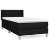 vidaXL Sommier &agrave; lattes de lit avec matelas Noir 90x200 cm Tissu