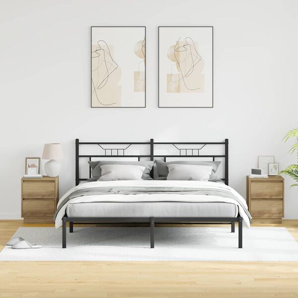 vidaXL Cabinet de chevet 2 pcs Ch&ecirc;ne artisanal 39 x 34,5 x 50 cm