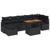 vidaXL Ensemble de canap&eacute; de jardin 8 pc Noir polyrotin