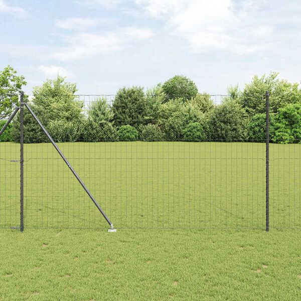 vidaXL Cl&ocirc;ture avec poteau Gris 1,6 x 10 m Acier et PVC