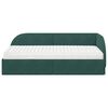 vidaXL Cadre de lit d'angle avec matelas 2 pcs Vert Velours