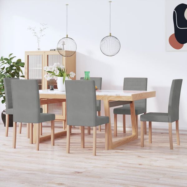 vidaXL Chaises &agrave; manger lot de 6 gris clair tissu