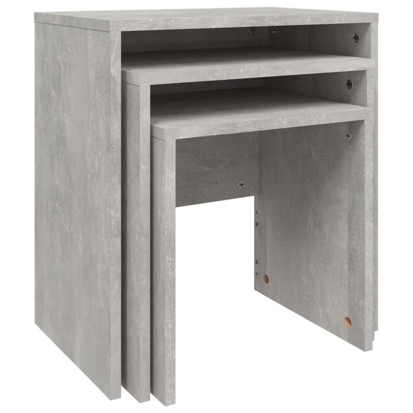 vidaXL Tables basses gigognes 3 pcs gris b&eacute;ton bois d'ing&eacute;nierie