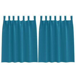 vidaXL Rideaux occultants avec anneaux 2 pcs Turquoise 140 x 140 cm