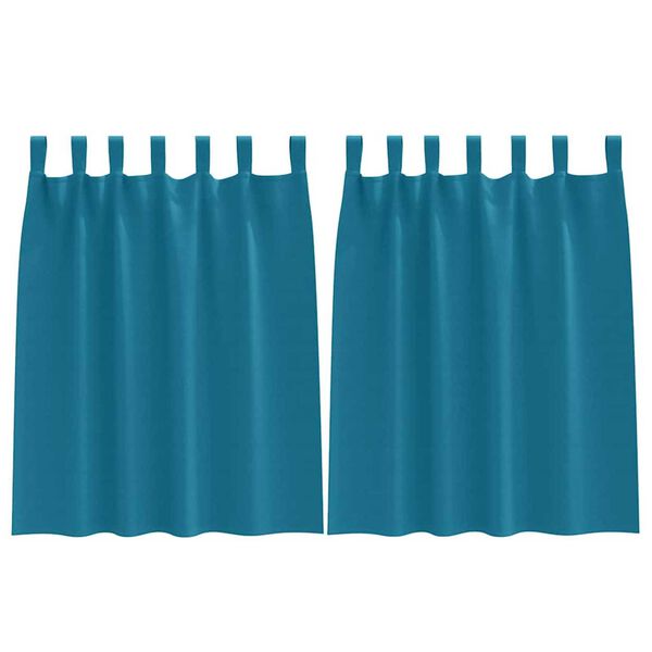 vidaXL Rideaux occultants avec anneaux 2 pcs Turquoise 140 x 140 cm