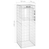 vidaXL Poteau à panier de gabion 50x50x140 cm Fer