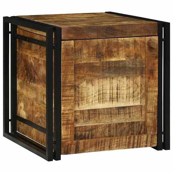 vidaXL Bo&icirc;te de rangement 50 x 50 x 50 cm Bois de mangue brut