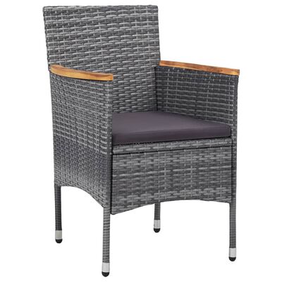 vidaXL Mobilier à dîner de jardin 3 pcs Résine tressée Gris