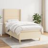vidaXL Sommier &agrave; lattes de lit et matelas Cr&egrave;me 90x190 cm Tissu