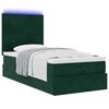 vidaXL Cadre de lit ottoman avec matelas vert foncé 90x200 cm velours