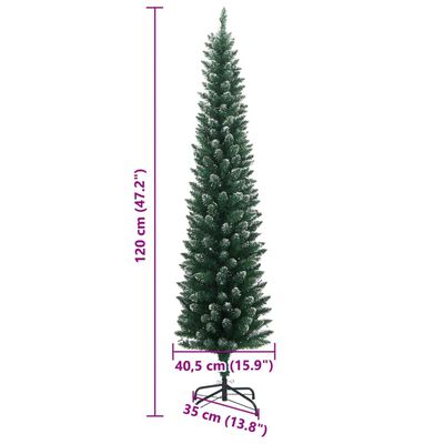 vidaXL Sapin de Noël artificiel mince 150 LED 120 cm