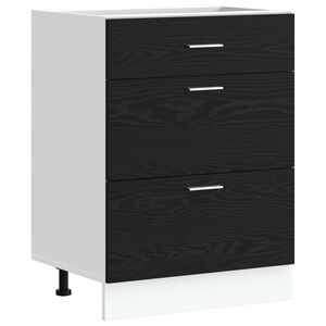 vidaXL Meuble de cuisine bas avec tiroir Ch&ecirc;ne noir 60 x 46 x 81,5 cm