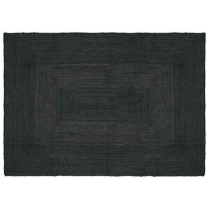 vidaXL Tapis de zone Gris fonc&eacute; 140 x 200 cm Jute