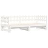 vidaXL Lit coulissant sans matelas blanc 2x(90x190) cm bois massif
